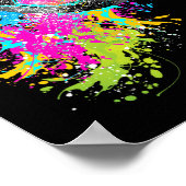 Kleurrijke Tie Dye Voetbal Ll  Poster (Hoek)
