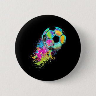 Kleurrijke Tie Dye Voetbal Ll  Ronde Button 5,7 Cm