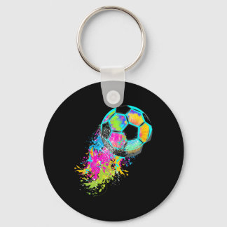 Kleurrijke Tie Dye Voetbal Ll  Sleutelhanger