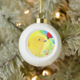 Kleurrijke Tie-Dye Vogels Keramische Bal Ornament
