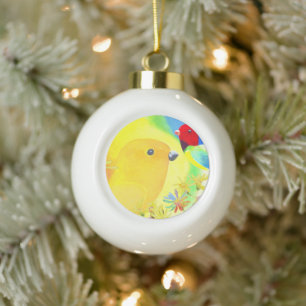 Kleurrijke Tie-Dye Vogels Keramische Bal Ornament