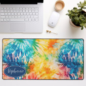 Kleurrijke Tie Dye Waterverf Abstract Bureaumat