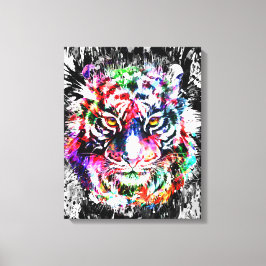Kleurrijke Tiger Canvas Print | Grote Tiger Art Pr