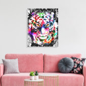 Kleurrijke Tiger Canvas Print | Grote Tiger Art Pr (Insitu (Woonkamer))