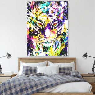 Kleurrijke Tiger Canvas Print Kleurrijke tijgerk