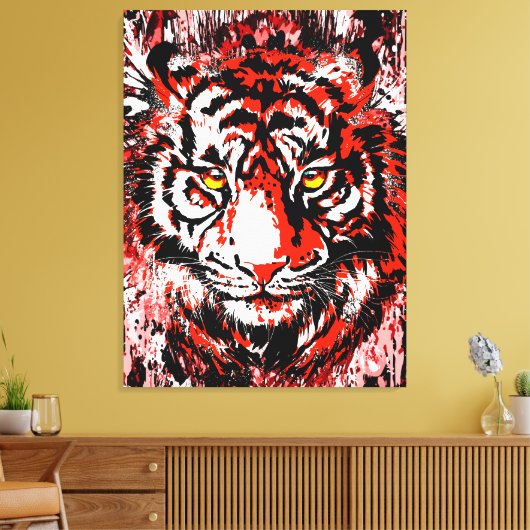 Kleurrijke Tiger Canvas Print | Kleurrijke tijgerk (Insitu (Woonkamer))