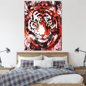 Kleurrijke Tiger Canvas Print | Kleurrijke tijgerk (Insitu (Slaapkamer))