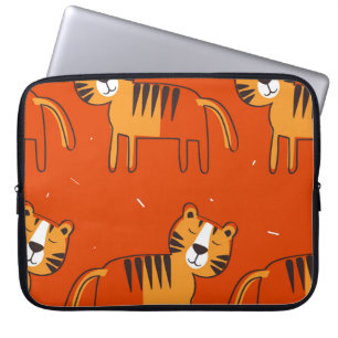 Kleurrijke Tigers Hand getrokken Decor Laptop Sleeve