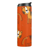 Kleurrijke Tigers Hand getrokken Decor Thermosbeker (Gedraaid links)
