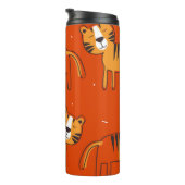 Kleurrijke Tigers Hand getrokken Decor Thermosbeker (Geroteerd rechts)