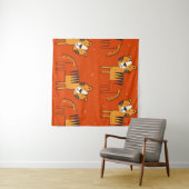 Kleurrijke Tigers Hand getrokken Decor Wandkleed (In Situ (horizontaal))