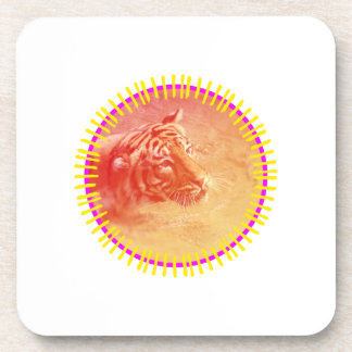 Kleurrijke tijger bier onderzetter