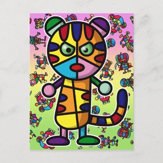 kleurrijke tijger briefkaart (Voorkant)