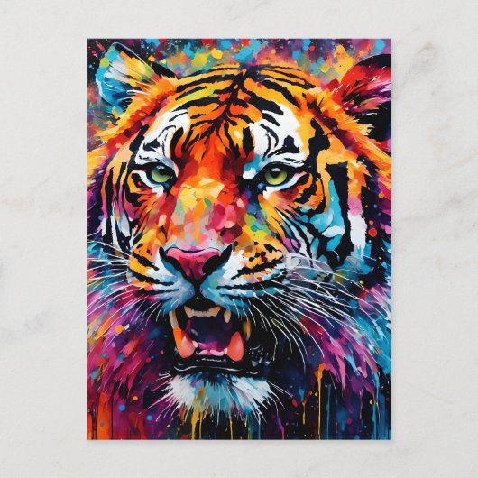 Kleurrijke tijger briefkaart (Voorkant)