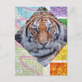 Kleurrijke Tijger Collage Briefkaart (Voorkant)
