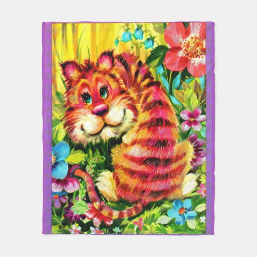 kleurrijke tijger fleece deken (Voorkant)