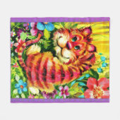kleurrijke tijger fleece deken (Voorkant (Horizontaal))