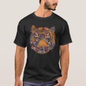 Kleurrijke Tijger Gezicht Heren T-Shirt (Voorkant)