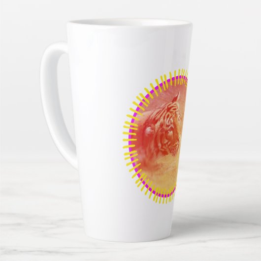 Kleurrijke tijger latte mok (Linkerhoek)