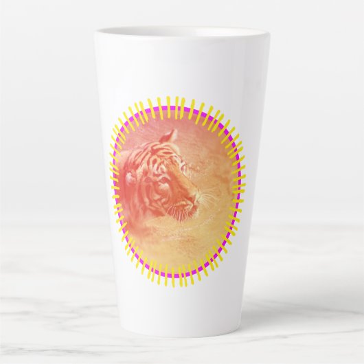 Kleurrijke tijger latte mok (Voorkant)