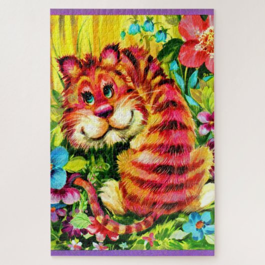 kleurrijke tijger legpuzzel (Verticaal)