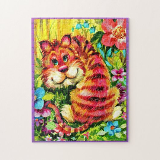 kleurrijke tijger legpuzzel (Verticaal)