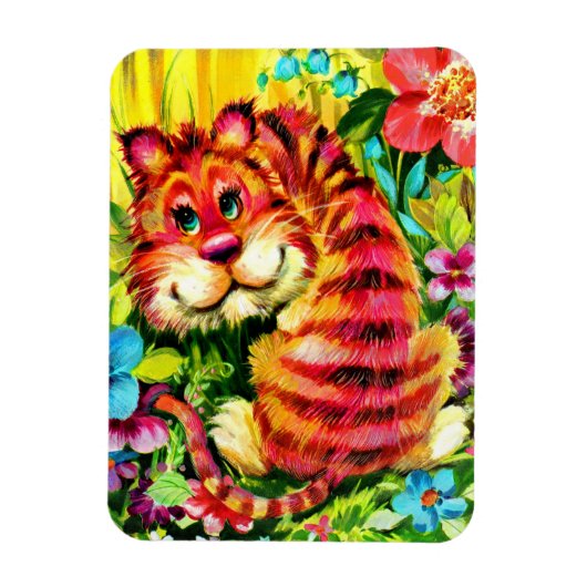 kleurrijke tijger magneet (Verticaal)