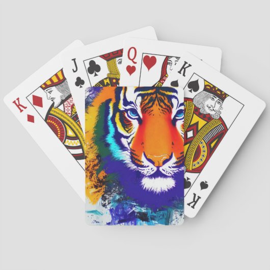 Kleurrijke tijger pokerkaarten (Achterkant)