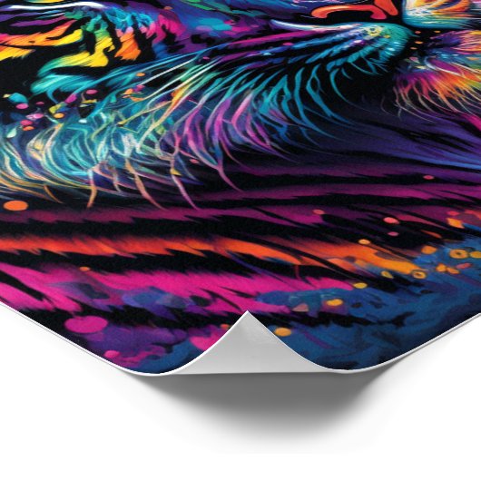 Kleurrijke tijger poster (Hoek)