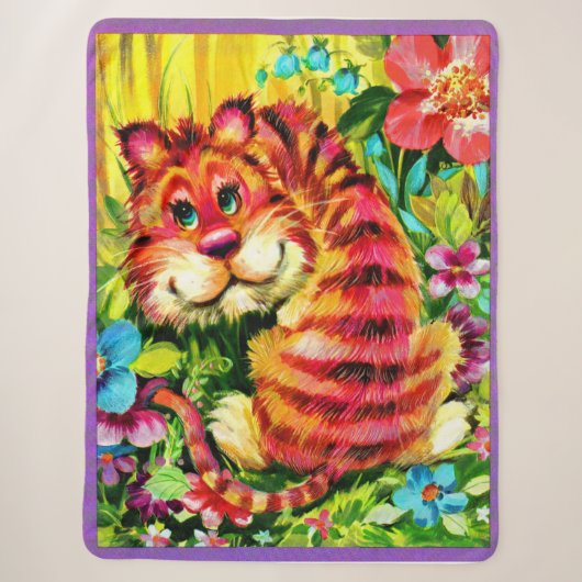 kleurrijke tijger sherpa deken (Voorkant)