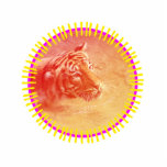 Kleurrijke tijger staand fotobeeldje<br><div class="desc">Kleurrijke tijger</div>