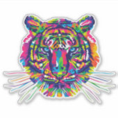 Kleurrijke tijger sticker (Voorkant)