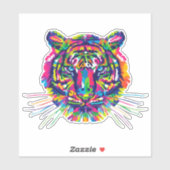 Kleurrijke tijger sticker (Vel)