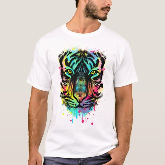 Kleurrijke tijger t-shirt (Voorkant)
