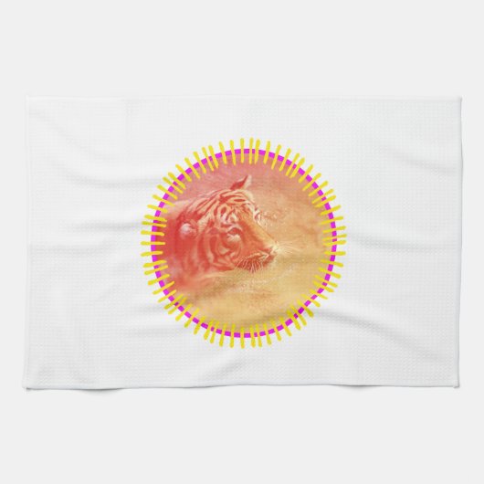 Kleurrijke tijger theedoek (Horizontaal)