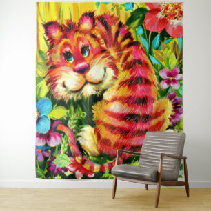 kleurrijke tijger wandkleed