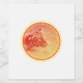 Kleurrijke tijger wijn etiket (Enkel label)