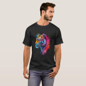 Kleurrijke tijgerkop t-shirt (Voorkant volledig)