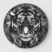 Kleurrijke tijgertekening - Abstracte tijgerklok Grote Klok (Voorkant)