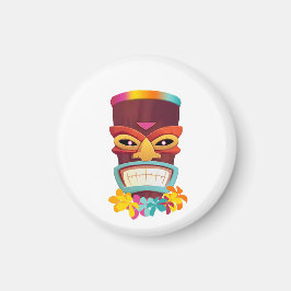 Kleurrijke Tiki en bloemen Magneet