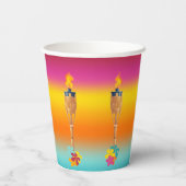 Kleurrijke Tiki en bloemen Papieren Bekers (Achterkant)