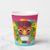 Kleurrijke Tiki en bloemen Papieren Bekers (Voorkant)