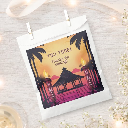 Kleurrijke Tiki Hawaiian verjaardagsfeestje Bedankzakje (Geknipt)