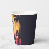Kleurrijke Tiki Hawaiian verjaardagsfeestje Papieren Bekers (Links)