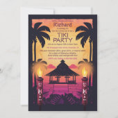 Kleurrijke Tiki Hawaiian verjaardagsfeestuitnodigi Kaart (Voorkant)