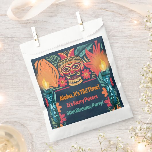 Kleurrijke Tiki Luau Skull Achtertuin Verjaardagsf Bedankzakje (Geknipt)