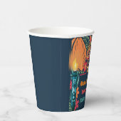 Kleurrijke Tiki Luau Skull Achtertuin Verjaardagsf Papieren Bekers (Rechts)