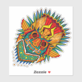 Kleurrijke Tiki masker sticker