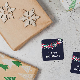 Kleurrijke Tinsel Slinger Happy Holidays Sticker