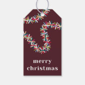 Kleurrijke Tinsel Slinger Kerst Geschenklabel Cadeaulabel (Voorkant)